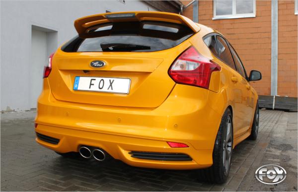 Fox passend für Ford Focus III ST Fließheck Endschalldämpfer quer Ausgang mittig - 2x115x85 Typ 32 mittig FO032025-348