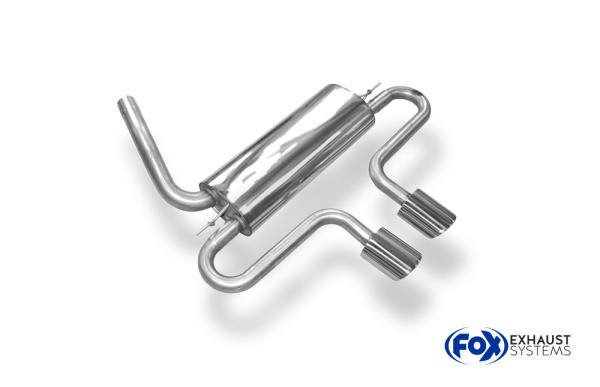 Fox passend für Ford Focus III ST Fließheck Endschalldämpfer quer Ausgang mittig - 2x115x85 Typ 32 mittig FO032025-348