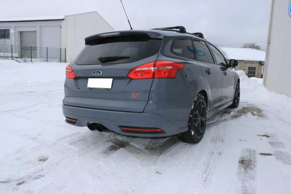 Fox passend für Ford Focus III ST Turnier Diesel Endschalldämpfer quer Ausgang mittig - 2x115x85 Typ 32 mittig schwarz beschichtet FO032075-348s
