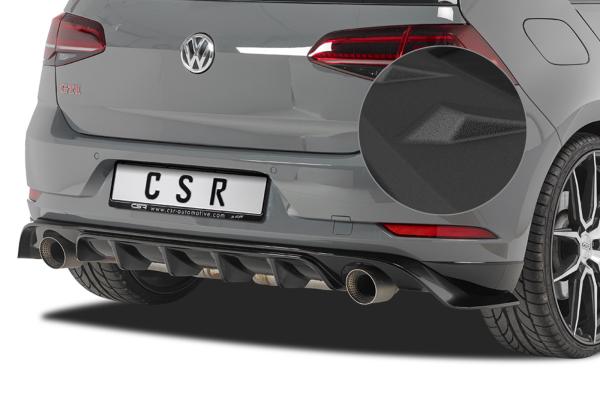 CSR Diffusor | Heckansatz mit ABE für VW Golf 7 TCR HA232-S Strukturiert schwarz matt (keine Lackierung erforderlich)