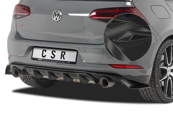 CSR Diffusor | Heckansatz mit ABE für VW Golf 7 TCR HA232-C Carbon Look glänzend (keine Lackierung erforderlich)