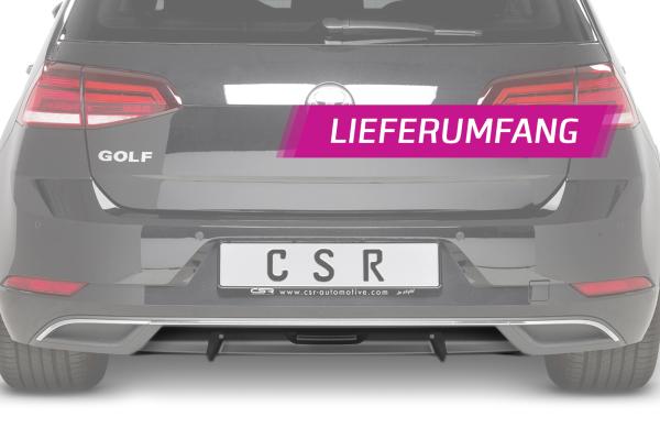 CSR Diffusor | Heckansatz mit ABE für VW Golf 7 Basis HA236-C Carbon Look glänzend (keine Lackierung erforderlich)