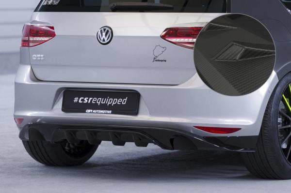 CSR Diffusor | Heckansatz mit ABE für VW Golf 7 (Typ AU) Basis HA237-M Carbon Look matt strukturiert (keine Lackierung erforderlich)