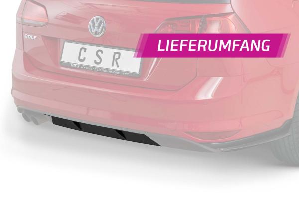 CSR Diffusor | Heckansatz mit ABE für VW Golf 7 Variant (vor Facelift) HA239-C Carbon Look glänzend (keine Lackierung erforderlich)