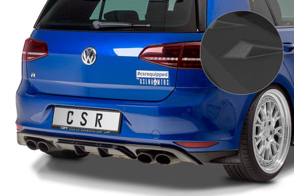 CSR Diffusor | Heckansatz mit ABE für VW Golf 7 R / R-Line HA253-S Strukturiert schwarz matt (keine Lackierung erforderlich)