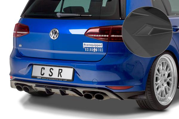 CSR Diffusor | Heckansatz mit ABE für VW Golf 7 R / R-Line HA253-L Lackierung erforderlich (schwarz matt)