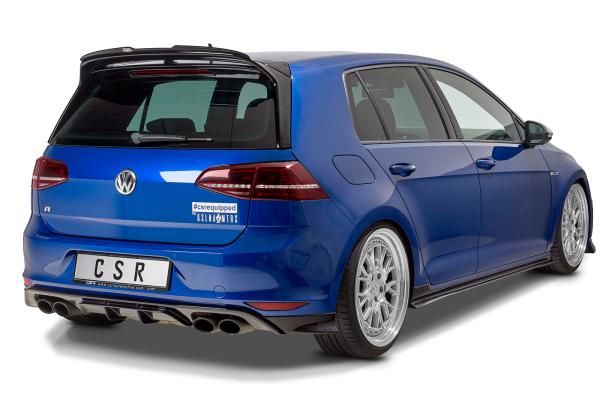 CSR Diffusor | Heckansatz mit ABE für VW Golf 7 R / R-Line HA253-C Carbon Look glänzend (keine Lackierung erforderlich)