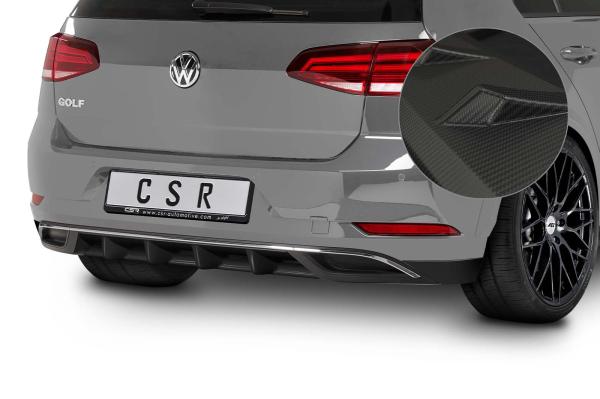 CSR Diffusor | Heckansatz mit ABE für VW Golf 7 GTI/ GTD/ GTE/ e-Golf HA263-M Carbon Look matt strukturiert (keine Lackierung erforderlich)