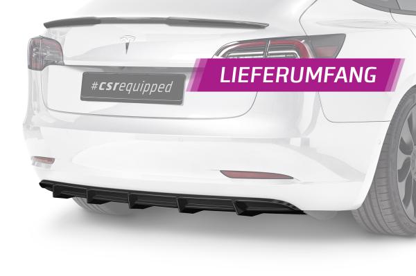CSR Diffusor | Heckansatz mit ABE für Tesla Model 3 HA267-G Glossy schwarz glänzend (keine Lackierung erforderlich)