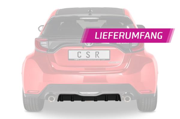 CSR Diffusor | Heckansatz mit ABE für Toyota GR Yaris (XP21) HA277-G Glossy schwarz Hochglanz (keine Lackierung erforderlich)