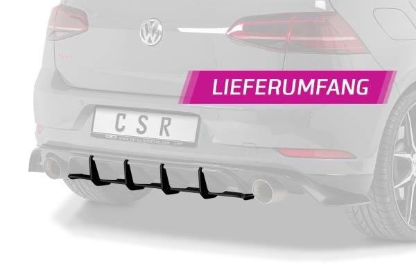CSR Racing Diffusor | Heckansatz für VW Golf 7 (Typ AU) GTI TCR HA311-L Lackierung erforderlich (schwarz matt)