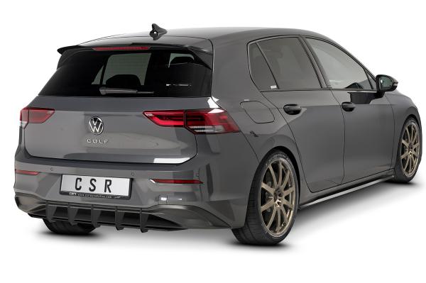 CSR Racing Diffusor | Heckansatz für VW Golf 8 (Typ CD) Style / Active HA314-B mit CSR-Logo Lackierung erforderlich (schwarz matt)