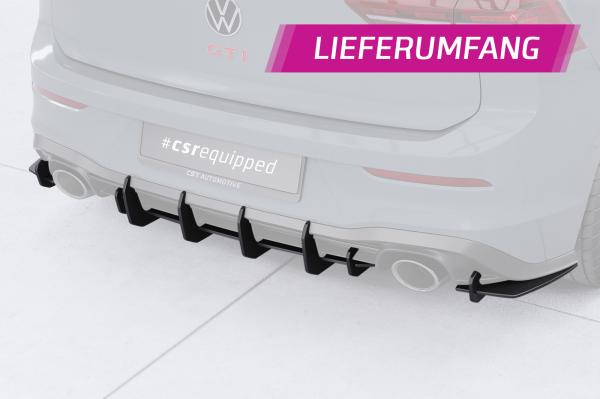 CSR Racing Diffusor | Heckansatz für VW Golf 8 (Typ CD) GTI Clubsport HA316-B mit CSR-Logo Lackierung erforderlich (schwarz matt)