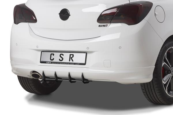 CSR Racing Diffusor | Heckansatz für Opel Corsa E Gsi HA321-L schwarz matt (Lackierung erforderlich)