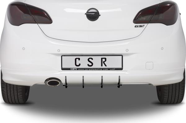 CSR Racing Diffusor | Heckansatz für Opel Corsa E Gsi HA321-L schwarz matt (Lackierung erforderlich)