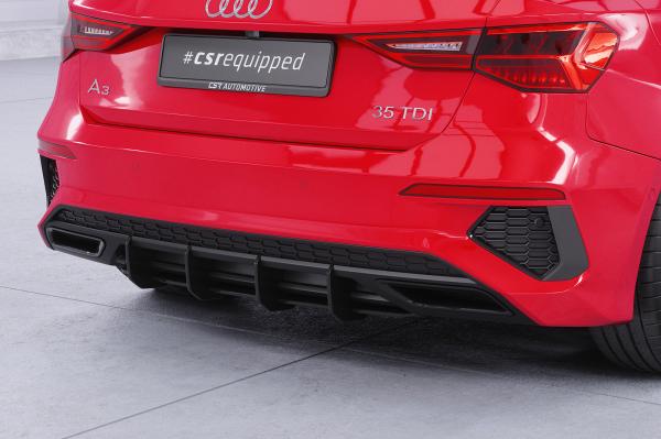 CSR Racing Diffusor | Heckansatz für Audi A3 8Y S-Line HA327-B schwarz matt (Lackierung erforderlich)