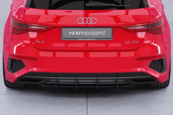 CSR Racing Diffusor | Heckansatz für Audi A3 8Y S-Line HA327-B schwarz matt (Lackierung erforderlich)