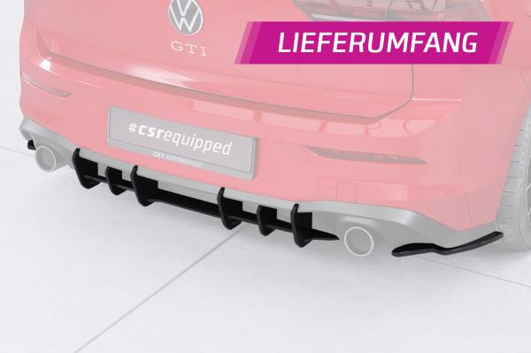 CSR Racing Diffusor | Heckansatz für VW Golf 8 GTI HA377-L Lackierung erforderlich (schwarz matt)