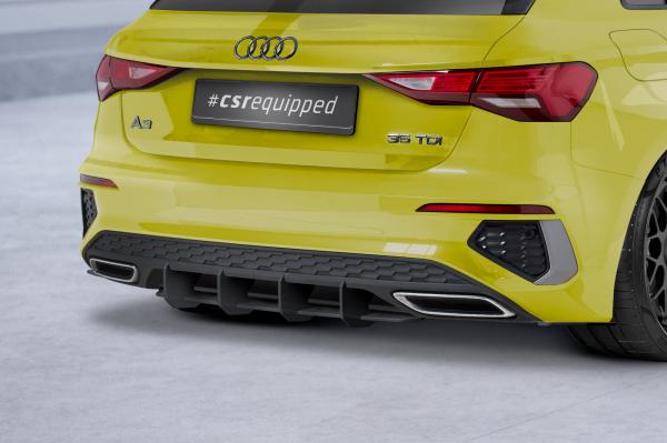 CSR Racing Diffusor | Heckansatz für Audi A3 8Y S-Line HA383 schwarz matt (Lackierung erforderlich)