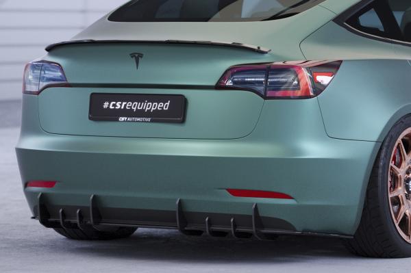 CSR Racing Diffusor | Heckansatz für Tesla Model 3 HA412-B mit CSR-Logo Lackierung erforderlich (schwarz matt)