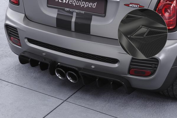 CSR Diffusor | Heckansatz mit ABE für Mini R58 / R59 JCW HA417-C Carbon Look Hochglanz (keine Lackierung erforderlich)