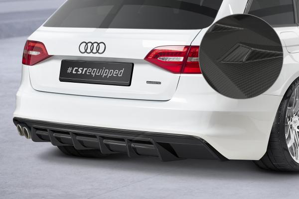 CSR Diffusor | Heckansatz mit ABE für Audi A4 B8 (Typ 8K) HA418-M Carbon Look matt strukturiert (keine Lackierung erforderlich)