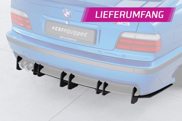 CSR Racing Diffusor | Heckansatz für BMW 3er E36 M-Paket HA438-L schwarz matt (Lackierung erforderlich)