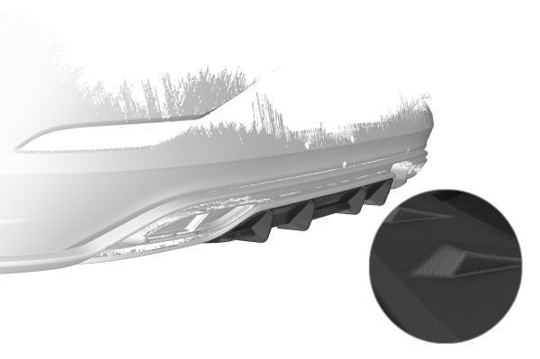 CSR Diffusor | Heckansatz mit ABE für VW Polo 6 2G (Typ AW) R-Line HA440-S schwarz matt strukturiert (keine Lackierung erforderlich)