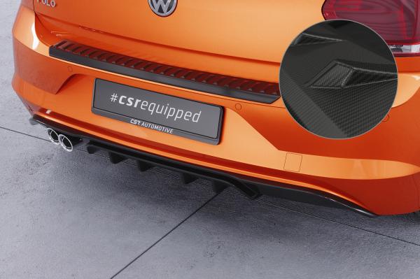CSR Diffusor | Heckansatz mit ABE für VW Polo 6 2G (Typ AW) GTI HA442-M Carbon Look matt strukturiert (keine Lackierung erforderlich)