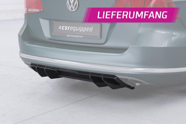 CSR Diffusor | Heckansatz mit ABE für VW Passat B7 (Typ 3C) Variant HA460-L schwarz matt (Lackierung erforderlich)