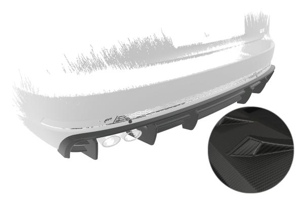 CSR Diffusor | Heckansatz mit ABE für Audi A4 B9 (Typ 8W) HA469-M Carbon Look matt strukturiert (keine Lackierung erforderlich)