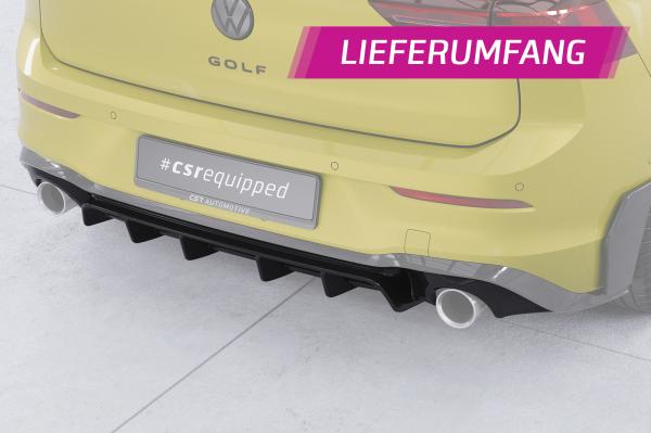 CSR Diffusor | Heckansatz mit ABE für VW Golf 8  GTI HA484-G Glossy schwarz glänzend (keine Lackierung erforderlich)