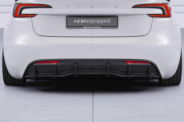 CSR Diffusor | Heckansatz mit ABE für Tesla Model 3 HA498-L Lackierung erforderlich (schwarz matt)