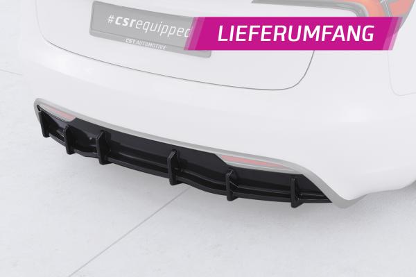 CSR Diffusor | Heckansatz mit ABE für Tesla Model 3 HA498-L Lackierung erforderlich (schwarz matt)