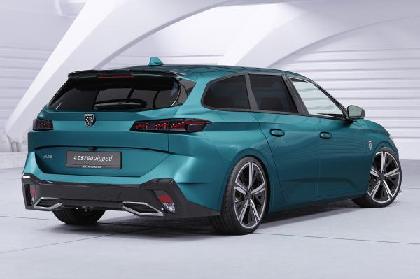 CSR Heckspoiler | Heckflügel mit ABE für Peugeot 308 (P51) SW HF040-S schwarz matt strukturiert (keine Lackierung erforderlich)