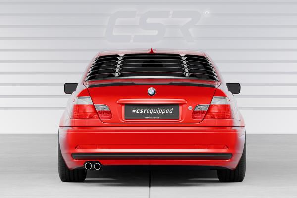 CSR Heckspoiler | Heckflügel mit ABE für BMW 3er E46 Coupe / Cabrio HF162-C Carbon Look glänzend (keine Lackierung erforderlich)
