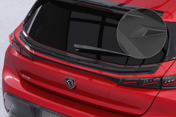 CSR Heckspoiler | Heckflügel mit ABE für Peugeot 308 (P51) Schrägheck HF236-L schwarz matt (Lackierung erforderlich)