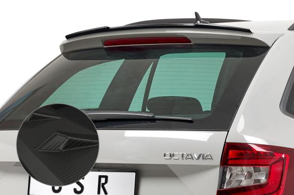 CSR Heckspoiler | Heckflügel mit ABE für Skoda Octavia III (Typ 5E) HF589-M Carbon Look matt strukturiert (keine Lackierung erforderlich)