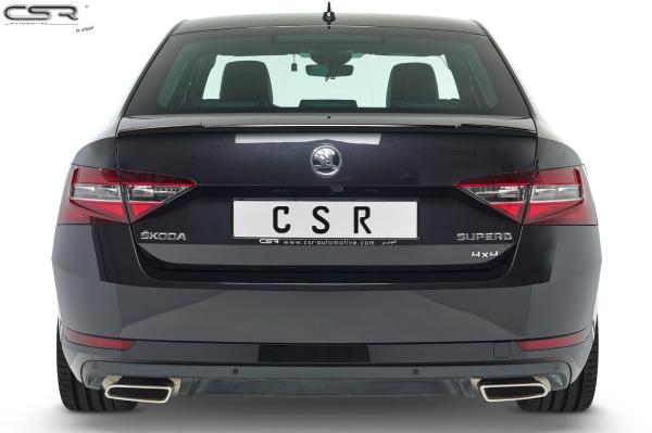 CSR Heckspoiler | Heckflügel mit ABE für Skoda Superb III (Typ 3V) HF634-L schwarz matt (Lackierung erforderlich)