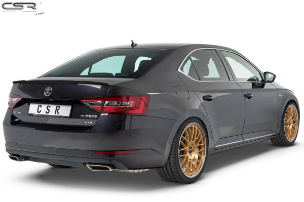 CSR Heckspoiler | Heckflügel mit ABE für Skoda Superb III (Typ 3V) HF634-L schwarz matt (Lackierung erforderlich)