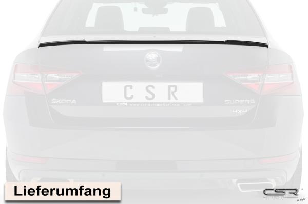 CSR Heckspoiler | Heckflügel mit ABE für Skoda Superb III (Typ 3V) HF634-L schwarz matt (Lackierung erforderlich)