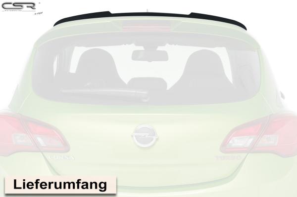 CSR Heckspoiler | Heckflügel mit ABE für Opel Corsa E OPC-Line HF663-G Glossy schwarz Hochglanz (keine Lackierung erforderlich)