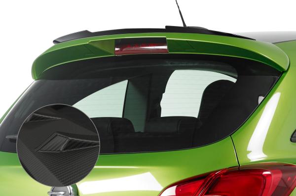 CSR Heckspoiler | Heckflügel mit ABE für Opel Corsa E OPC-Line HF663-M Carbon Look matt strukturiert (keine Lackierung erforderlich)