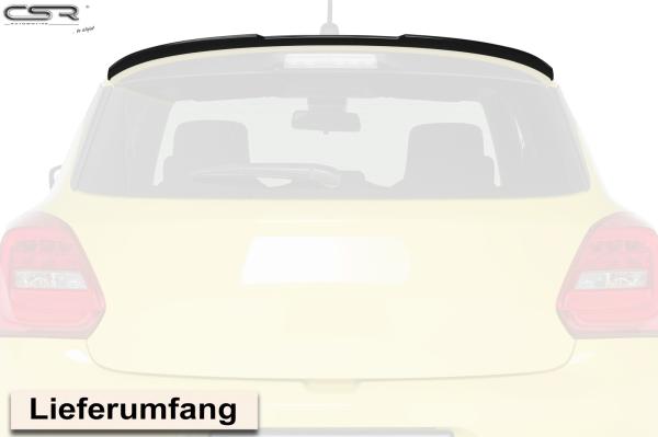 CSR Heckspoiler | Heckflügel mit ABE für Suzuki Swift 6 (RZ/AZ) Sport HF670-G Glossy schwarz glänzend (keine Lackierung erforderlich)