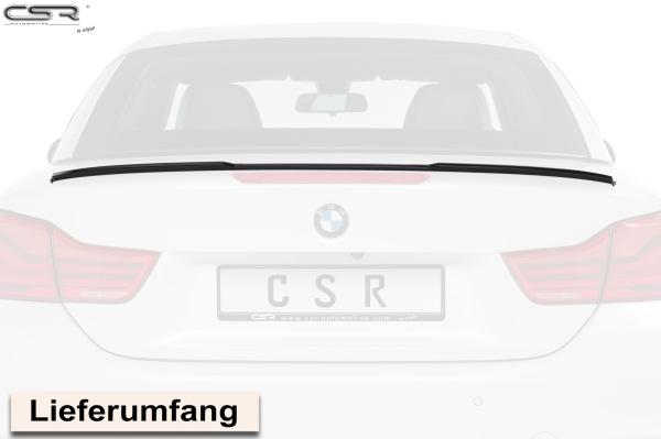 CSR Heckspoiler | Heckflügel mit ABE für BMW 4er F33 / M4 F83 Cabrio HF673-S Strukturiert schwarz matt (keine Lackierung erforderlich)