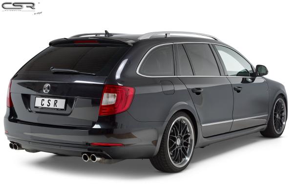CSR Heckspoiler | Heckflügel mit ABE für Skoda Superb II (Typ 3T) Kombi HF691-L schwarz matt (Lackierung erforderlich)