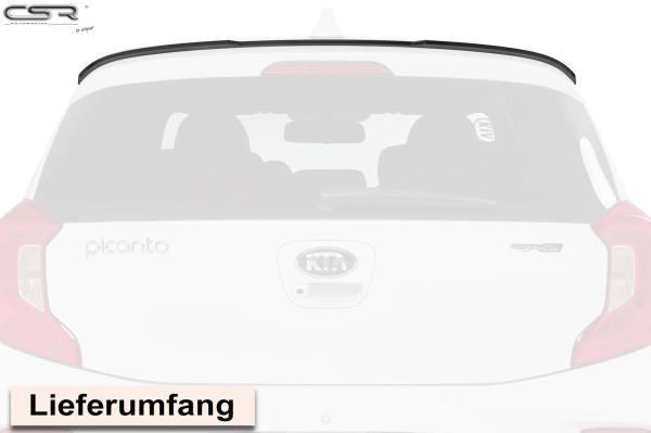 CSR Heckspoiler | Heckflügel mit ABE für Kia Picanto (JA) HF705-M Carbon Look matt strukturiert (keine Lackierung erforderlich)