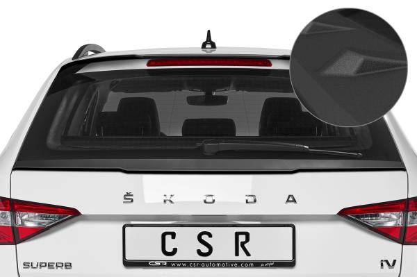 CSR Heckspoiler | Heckflügel mit ABE für Skoda Superb III (Typ 3V) Combi HF749-S schwarz matt strukturiert (keine Lackierung erforderlich)