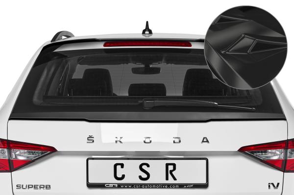 CSR Heckspoiler | Heckflügel mit ABE für Skoda Superb III (Typ 3V) Combi HF749-G Glossy schwarz Hochglanz (keine Lackierung erforderlich)