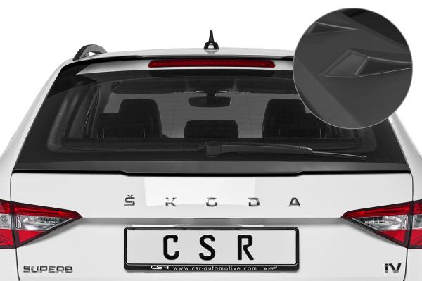 CSR Heckspoiler | Heckflügel mit ABE für Skoda Superb III (Typ 3V) Combi HF749-L schwarz matt (Lackierung erforderlich)